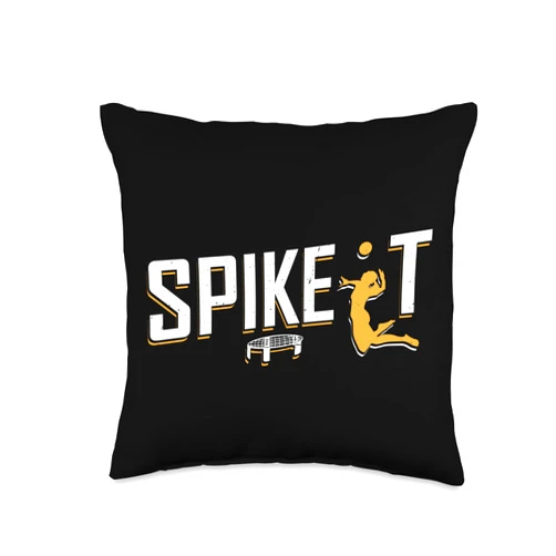 Game Favorite Team Sports Workout Field Cool Train Cool Volleyball Spike It Sports Motivation Spiker Setter Throw Pillow, 16x16, Multicolor