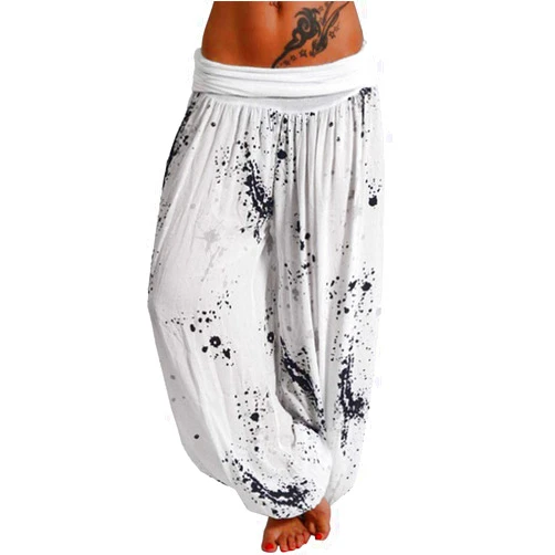 WUAI-Women Plus Size Comfy Bohemian Tapered Elephant Harem Loose Yoga Travel Pajama Lounge Boho Hippie Pjs Pants