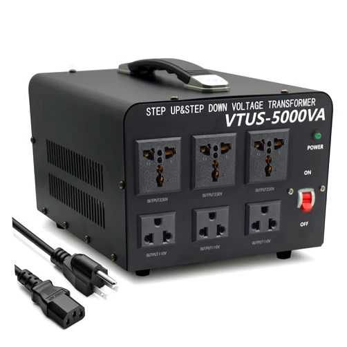 LVYUAN 5000 Watt Voltage Converter Transformer Heavy Duty Step Up/Down AC 110V/120V/220V/240V Power Converter with 3 US Outlets, 3 Universal Outlets, Resettable Circuit Breaker Protection
