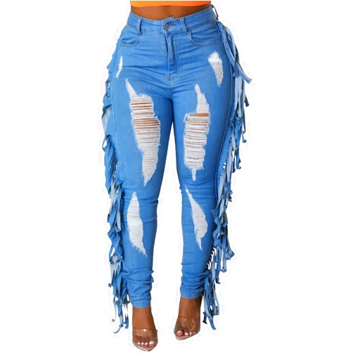 SeNight Women's High Waisted Ripped Jeans Cut Out Destroyed Distressed Denim Pants