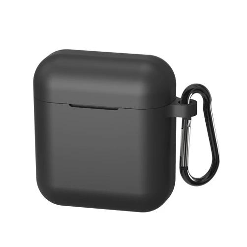 Geekria Silicone Case Cover Compatible with TOZO T6 True Wireless Earbuds, Earphones Skin Cover, Protective Carrying Case with Keychain Hook, Charging Port Accessible (Black)
