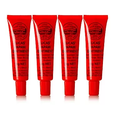Lucas FOUR Tubes of Lucas' Papaw Ointment 15g with Lip Applicator