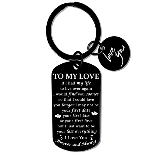 ILHSTY Anniversary Keychain for her him Men Women, Birthday Valentines Keychain Gifts for Lover Soulmate
