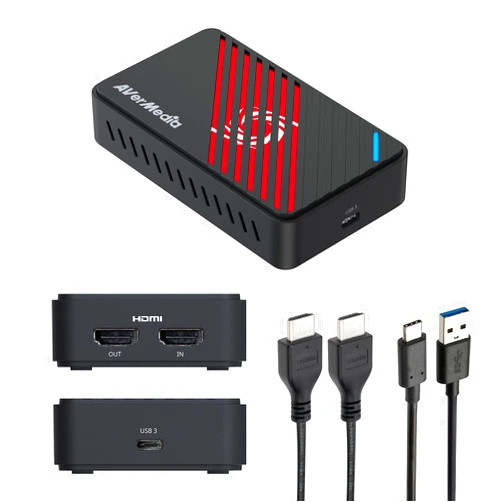 AVerMedia 4K HDMI Capture Card for Streaming, PS5/Pro, Xbox, Switch, PC, USB 3.2 Game Capture Device for Twitch, OBS, YouTube, Discord, Low Latency Recording, GC553Pro Live Gamer Ultra S (Black)