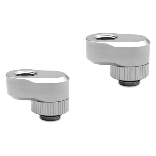 EKWB EK-Quantum Torque Rotary Offset Adapter Fitting, 14mm, Satin Titanium, 2-Pack