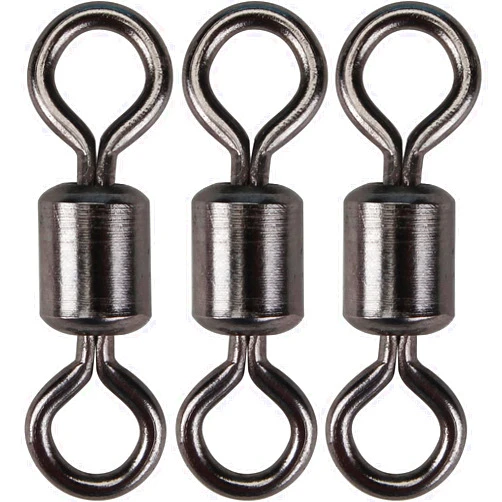 Faveten Catfish Tackle, Fishing Swilvels, Rolling Barrel Stainless Steel Black Nickel Terminal Connectors, Kayak Accessories for Lure Kit Fly Leaders Bass Jigs (50 Pcs Test 70-220 Pound)