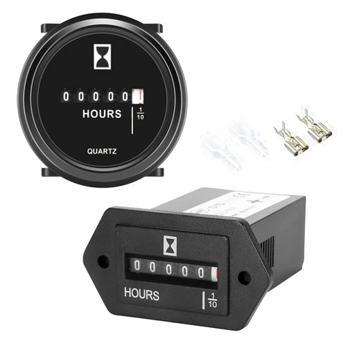 Kosiwun Mechanical Engine Hour Meter AC 110V 120V 220V 230V for Air Compressor Golf cart Club Generator ATV Lawn Mower Chainsaw Tiller Chipper