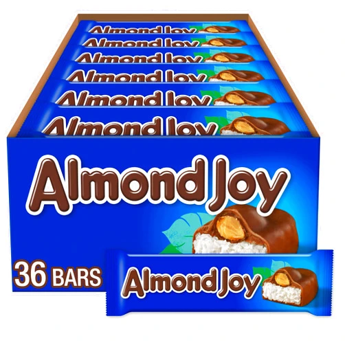 ALMOND JOY Coconut and Almond Chocolate Candy Bars, 1.61 oz (36 Count)
