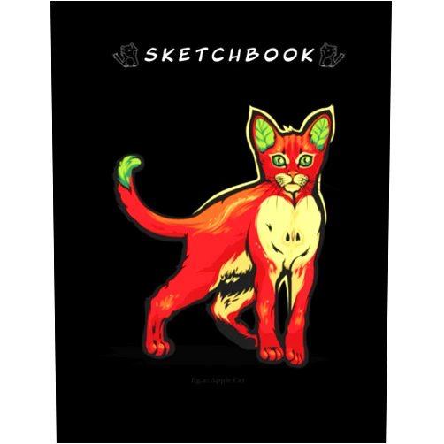 Emma Yingst Sketchbook: Cat Fruitcat 8in x 11in Cute Cat Sketchbook