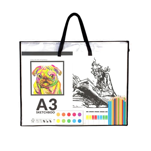 SUNEE 19x25 Art Portfolio Bag, Artist Supply Organizer with Handle, Zippered Storage Folder for Artwork, Poster, Scrapbook, Keepsake and Bulletin Board