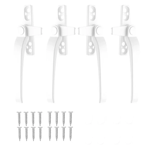 Micro Traders 4 Set of Window Handle Replacement Right/Left Hand Replacement Zinc Alloy Window Locks with Fixing Screws Switch Door Security, White