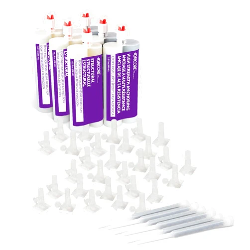 DRICORE PRO Concrete Repair Structural Epoxy Injection Resin Kit (30') | Best All in One Set with Injectable Filler for Repairing Cracked Foundations, Walls, Basements, Cement Structures