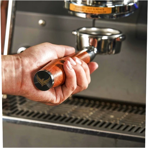 KNODOS 54mm Bottomless Portafilter Premium Rosewood Handle & Naked 18-21 Gram Filter Basket, Compatible with Breville Barista Express, Pro, Touch, Bambino, Infuser, Duo Temp Pro