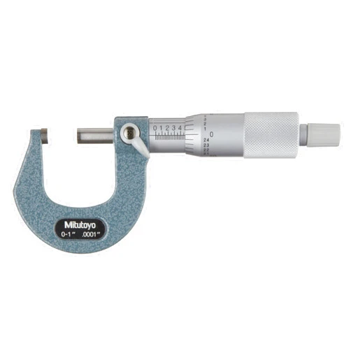 Mitutoyo 103-260 Outside Micrometer, Baked-Enamel Finish, Ratchet Stop, 0-1