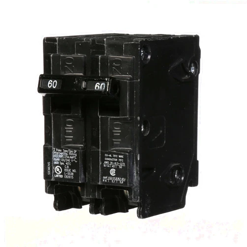 Siemens Q260 60-Amp Double Pole Type QP Circuit Breaker, Black
