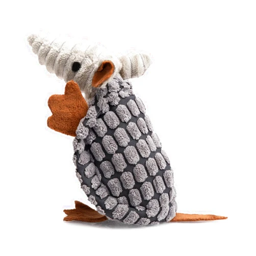 Hollypet Fluffy Dog Toys - Squeaky Plush Dog Toys for All Breeds, Stuffed Toys for Small Medium Large Dogs, Cute Animal-Big Armadillo Toys, Puppy Chew Toy with Clean Teeth| Dark Gray Small
