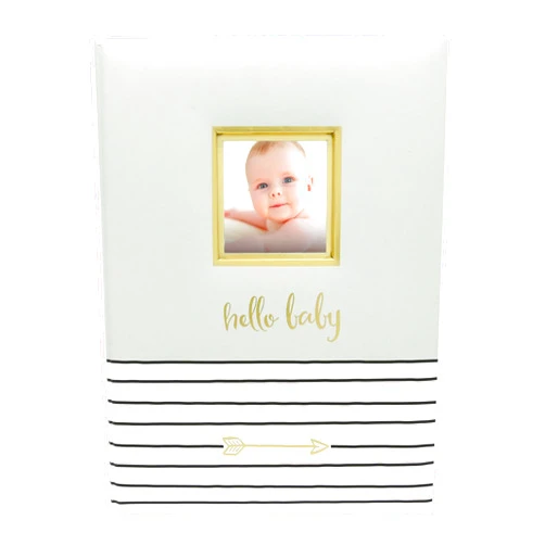 Pearhead Hello Baby First 5 Years Memory Book, Gender-Neutral Baby Keepsake for New and Expectant Parents, Pregnancy And Milestone Journal, Gray