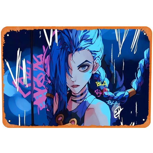 Muecddoa Jinx Arcane Poster Metal Tin Sign Retro Vintage 8x12 Inch Wall Decor