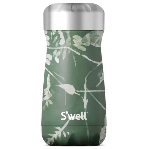 S'well Stainless Steel Traveler, 12oz, Green Foliage, Triple Layered Vacuum Insulated Containers Keeps Drinks Cold for 20 Hours and Hot for 9, BPA Free, Easy Carrying On the Go