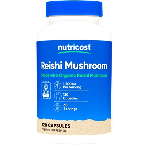 Nutricost Reishi Mushroom Capsules 1500mg, 60 Servings - CCOF Certified Made with Organic Reishi Mushroom, Vegetarian, Gluten Free, 750mg Per Capsule, 120 Capsules
