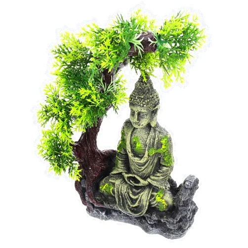 POPETPOP Buddha Statue Fish Tank Decor Zen Style Aquarium Adornments Buddha Figurine for Aquatic Box Decor