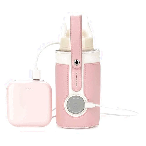 Fafeicy 3 Temperature Adjustable Portable Baby Bottle Warmer, Portable Car Travel Bottle Warmer USB Milk Heat Keeper Baby Bottle Warmer ()