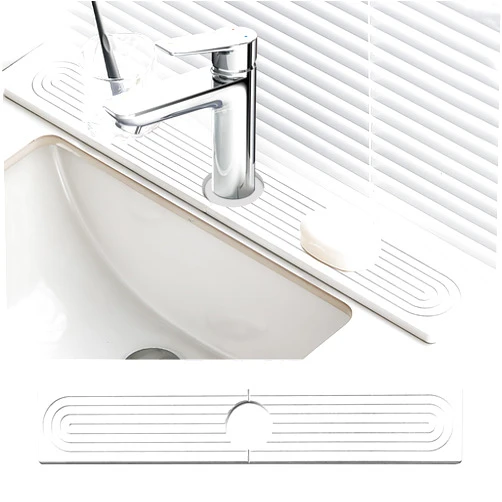 GNOWE Faucet Mat for Kitchen Sink Diatomite Fast Drying Stone Sink Tray Absorbent Mat Faucet Splash Guard for Kitchen Sink and Bathroom Counter