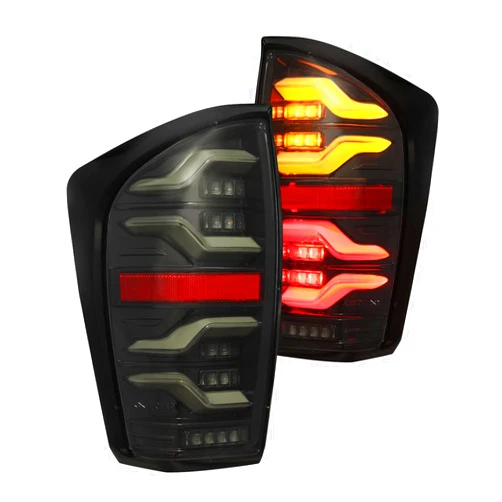 AlphaRex 16-21 Toyota Tacoma LUXX LED Taillights Alpha Blk w/Activ Light/Seq Signal