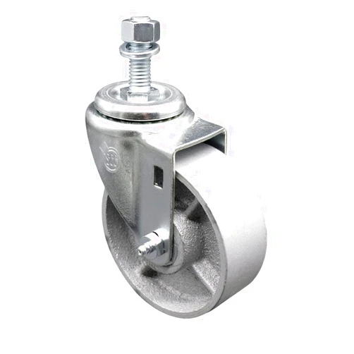 Service Caster Semi Steel Cast Iron Swivel Threaded Stem Caster - 4