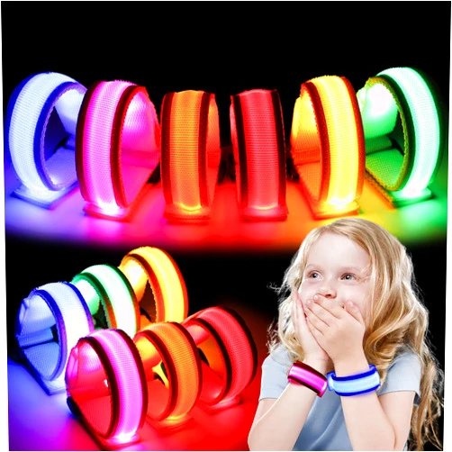 LovesTown 6PCS Glow in the Dark Wristbands, Multicolor Light Up Bracelets LED Wristbands for Kids Night Events Party Supplies