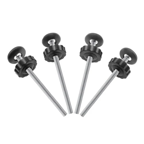 PAFOWO 4Pcs Universal Baby Gate Threaded Spindle Rod, M8 (8mm) Replacement Bolt Part for Baby & Pet Pressure Mounted Safety Gates, Extra Long Baby Tension Gate Extender (Black)