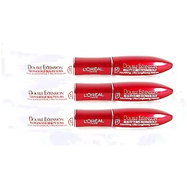 L'Oreal Paris 3 x L'Oreal Paris Double Extension Beauty Tubes Technology Black Mascara New