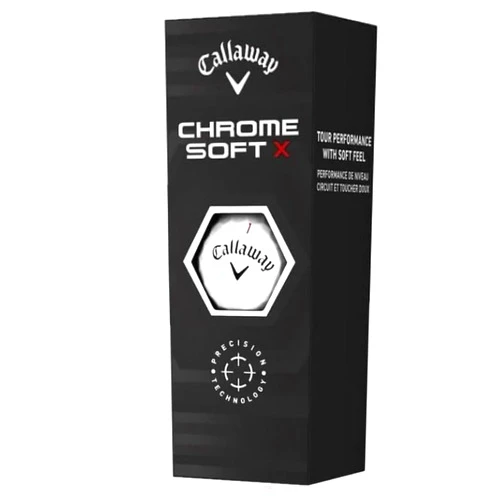 Callaway Chrome Soft X Golf Balls (White, 3pk) 2022 1 Sleeve