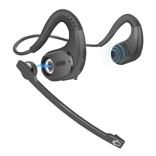 BANIGIPA Bluetooth Headset with Removable Microphone, Noise Cancelling Wireless Headset for Phones Laptop Computer PC, Open Ear Headphones for Office Meeting Running Cycling Driving Working-12 Hrs
