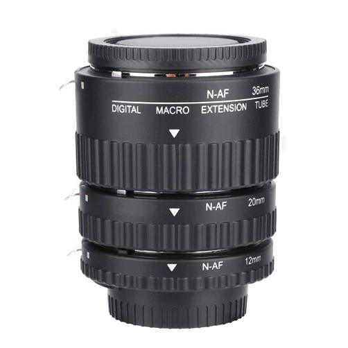 Serounder N-AF Auto Focusing Close-Up Macro Extension Lens Tube Adapter Rings Set 12mm+20mm+36mm for Nikon F Mount DSLR (N-AF1-B)