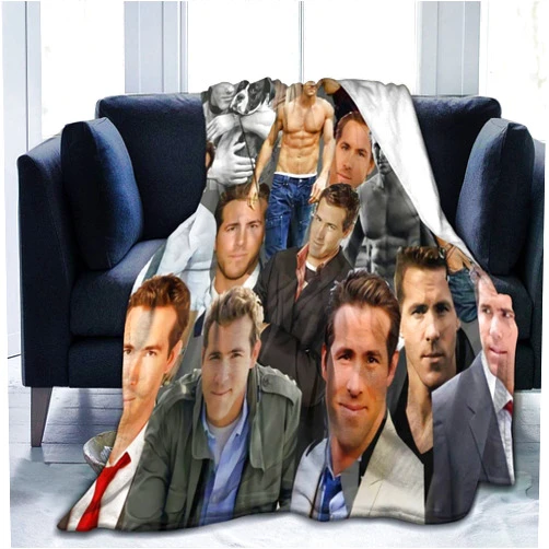 Palxotsi Ryan Reynolds Soft and Comfortable Warm Fleece Blanket for Sofa, Bed, Office,Car Camp Beach Blanket Throw Blankets