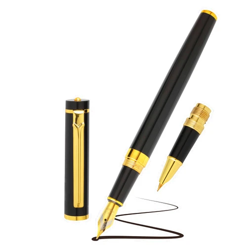 HEALTHY PLAN Luxury Fountain Pen, Smooth Elegant Writing -Calligraphy, Premium Fountain Pen 0.5mm. And get extra fine Nib 0.38mm,Ink Refill Converter And mixed ink color in soft premium case (black)