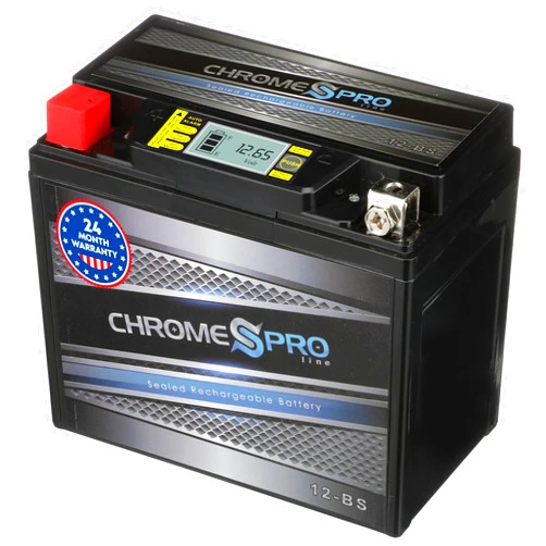 Chrome S Pro iGel 12-BS Maintenance-Free 12V 11Ah Battery Replacement for ATV, Motorcycle, Jet Skis, Scooter, UTV, and More - Nut and Bolt (T3) Terminal