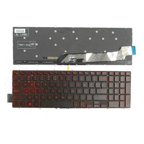 Cuiying Replacement Laptop English Red Backlit Keyboard Without Frame for Dell Inspiron 15 Gaming 7566 7567 5565 5570 5575 7570 7577 3R0JR 03R0JR M16NXC-UBSQ