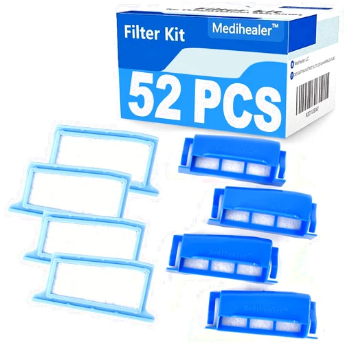 Medihealer Filters 52 Packs Compatible with Dreamstation:4 Assembled Filters+22 Foam+22 Ultra-fine- Assembly Filter into Reusable Frame Kit-Pollen & Hypoallergenic, Replacement Supplies