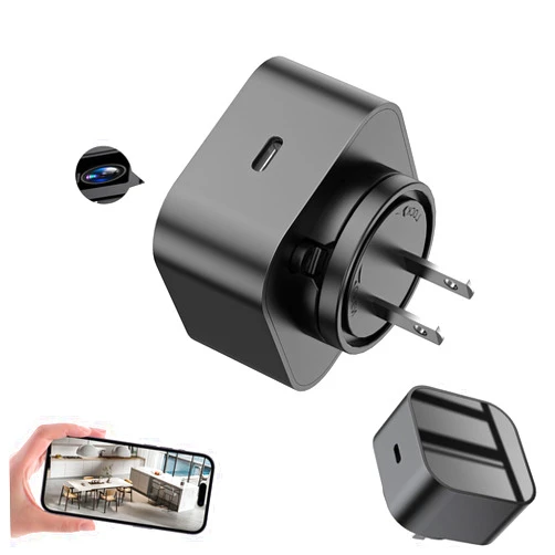 LIZVIE USB-C Cameras Charger 170° Wide Angle Charger Camera with Free APP/Night Vision/Motion Detection/App Remote Control/Fast Charge/1080P.