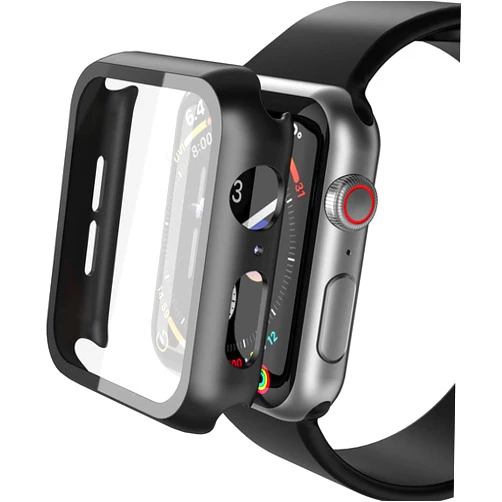 Yolin [2-Pack] Hard Protective Case Compatible with Apple Watch Series 6/ SE/Series 5 / Series 4 44mm, PC Ultra-Thin All-Around Screen Protector for iwatch 44mm (2 Black)…
