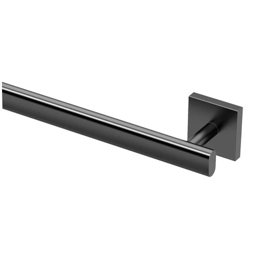 Gatco 4050AMX Elevate, Towel Bar, 30”, Matte Black/Wall Mounted 30 Inch Towel Holder for Bathroom