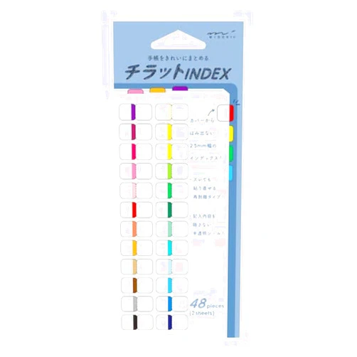Midori 82469006 Index Label, S, Vivid 24 Colors, Index Labels, Index Stickers