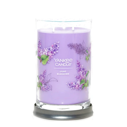 Yankee Candle Lilac Blossoms Scented, Signature 20oz Large Tumbler 2-Wick Candle, Over 60 Hours of Burn Time
