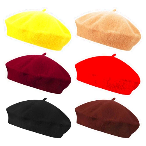 Anteer 6 Pieces Wool Beret Hat French Style Beanie Hats Fashion Ladies Beret Caps for Women Girls Lady
