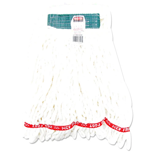 Rubbermaid Commercial A21206WHICT Web Foot Shrinkless Looped-End Wet Mop Head, Cotton/Synthetic, Medium, White (Case of 6)