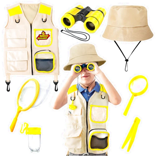 YOPINSAND Kids Explore Kit & Bug Catcher Kit, Kids Camping Gear for Kids, Outdoor Exploration Set with Vest & Hat, Ideal Outdoor Camping Adventure Toys for Boys Girls 3-12