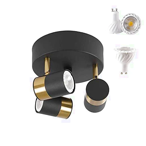 MINS Familio Multi-Directional Ceiling Spot Light- LED Track Lighting Kit- Light Fixtures Ceiling Mount for Hallway, Picture, Kitchen, Bedroom, Office, Gu10 Bulbs Included (1-Pack)