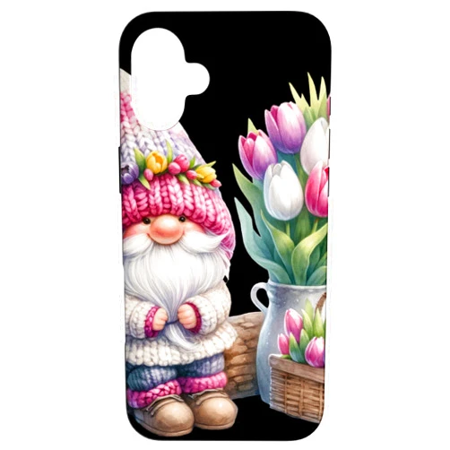 Spring Gnome Tulip Themed Gifts For Women Men Kids Tulip Spring Flowers Cute Gardening Gnome For Gardener Case for iPhone 16 Plus